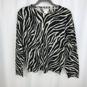 Pierre Cardin Black & White Zebra Print Sweater M